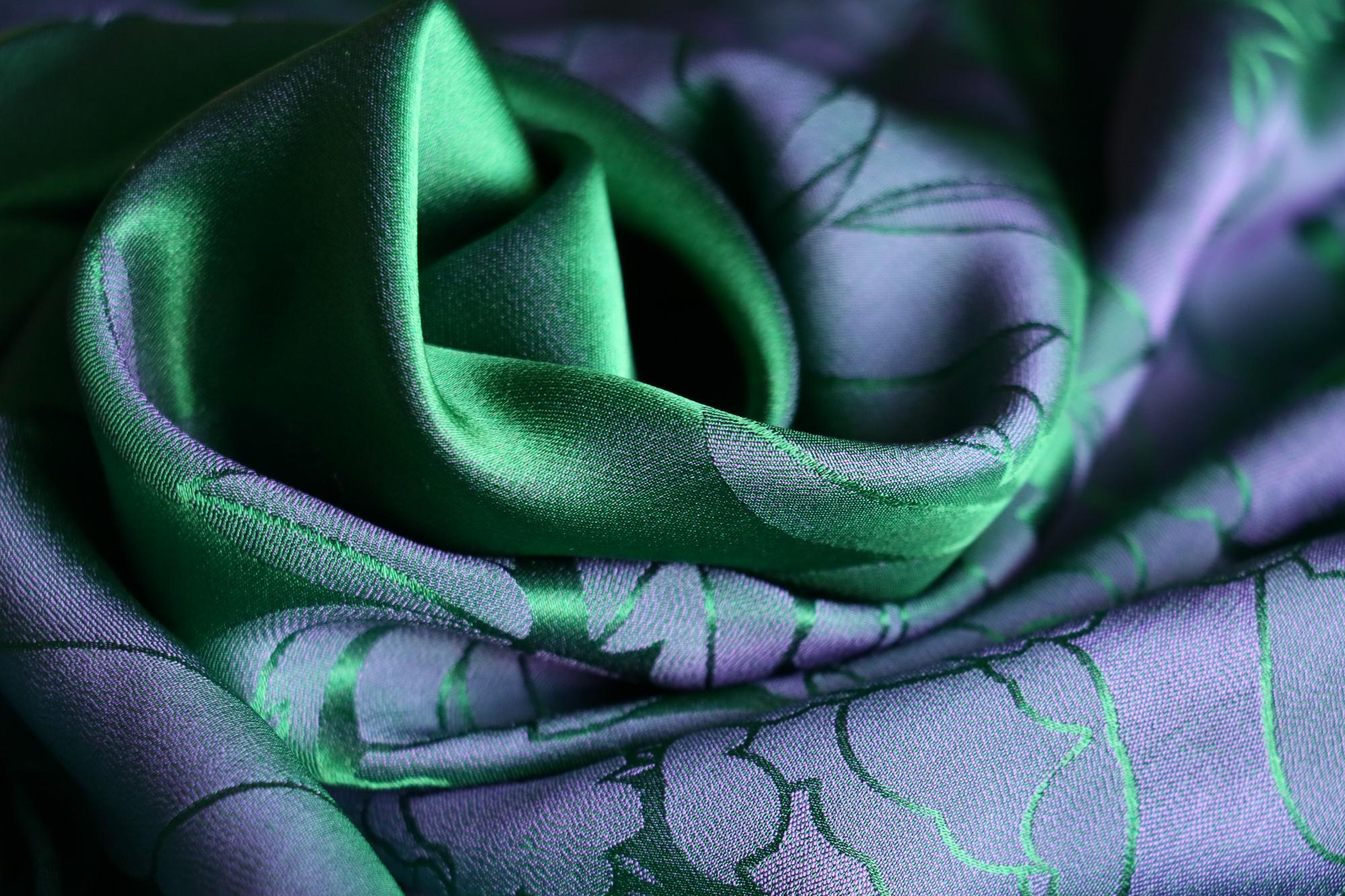 Silk scarf with embroidered monogram